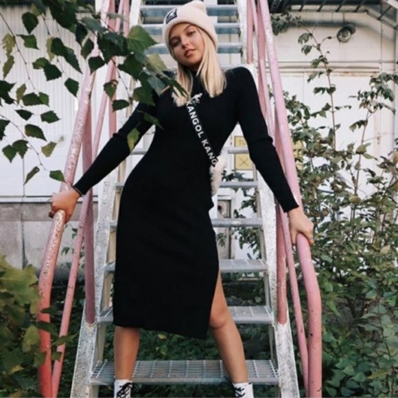 Kangol Dresses Nwt Kangol X H M Ribbed Bodycon Dress Sz Small